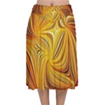 Electric Field Art LI Velvet Flared Midi Skirt