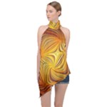 Electric Field Art LI Halter Asymmetric Satin Top