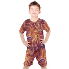 Electric Field Art Liv Kids  Tee And Shorts Set by okhismakingart