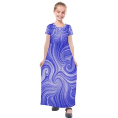 Electric Field Art Lvii Kids  Short Sleeve Maxi Dress by okhismakingart