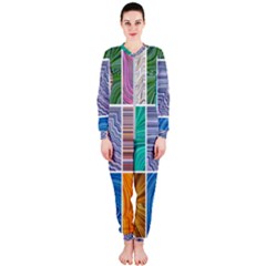 Electric Field Art Collage I Onepiece Jumpsuit (ladies)  by okhismakingart