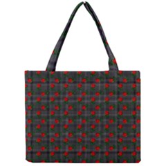 Roses Black Plaid Mini Tote Bag by snowwhitegirl