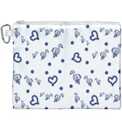 Duck Family Blue Pattern Canvas Cosmetic Bag (xxxl) by snowwhitegirl