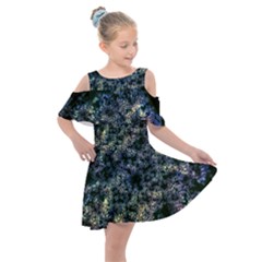 Queen Annes Lace In Blue And Yellow Kids  Shoulder Cutout Chiffon Dress by okhismakingart