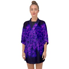 Queen Annes Lace In Blue And Purple Half Sleeve Chiffon Kimono by okhismakingart