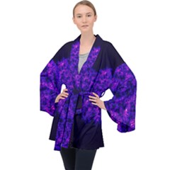 Queen Annes Lace In Blue And Purple Velvet Kimono Robe by okhismakingart