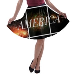 America A-line Skater Skirt by okhismakingart