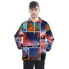 Sunset Collage Men s Half Zip Pullover by okhismakingart