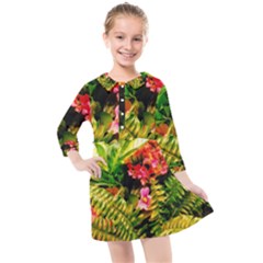 Fern Jungle Kids  Quarter Sleeve Shirt Dress by okhismakingart