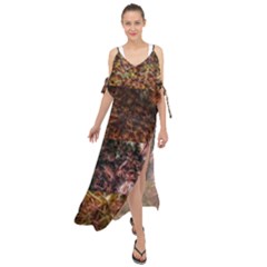 Queen Annes Lace Horizontal Slice Collage Maxi Chiffon Cover Up Dress by okhismakingart
