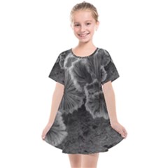 Tree Fungus Black And White Kids  Smock Dress by okhismakingart