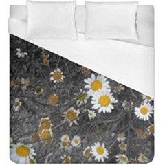 Black And White With Daisies Duvet Cover (king Size)