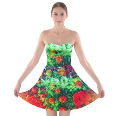 Intense Flowers Strapless Bra Top Dress by okhismakingart