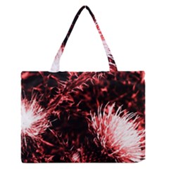 Red Thistle Zipper Medium Tote Bag by okhismakingart