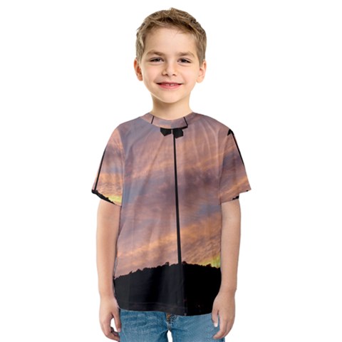 Parking Lot Sunset Kids  Sport Mesh Tee by okhismakingart