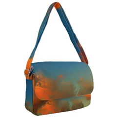 Orange And Blue Sky Courier Bag by okhismakingart