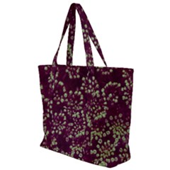 Pink And Green Queen Annes Lace (up Close) Zip Up Canvas Bag by okhismakingart