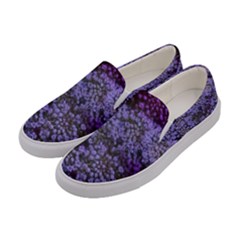 Blue Queen Anne s Lace Landscape Women s Canvas Slip Ons by okhismakingart