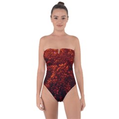 Red Goldenrod Tie Back One Piece Swimsuit by okhismakingart