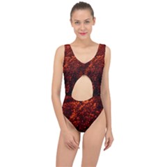 Red Goldenrod Center Cut Out Swimsuit by okhismakingart