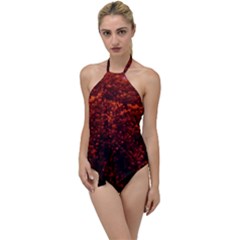 Red Goldenrod Go With The Flow One Piece Swimsuit by okhismakingart