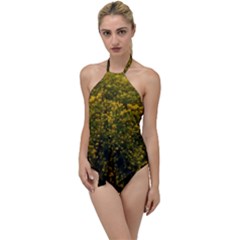 Yellow Goldrenrod Go With The Flow One Piece Swimsuit by okhismakingart