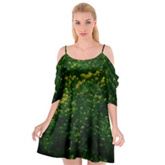 Green Goldenrod Cutout Spaghetti Strap Chiffon Dress