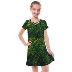 Green Goldenrod Kids  Cross Web Dress