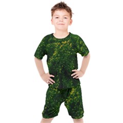 Green Goldenrod Kids  Tee And Shorts Set