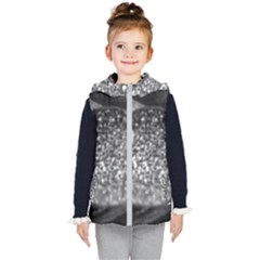 Black-and-white Water Droplet Kids  Hooded Puffer Vest by okhismakingart