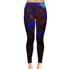 Red-edged Blue Sedum Leggings  by okhismakingart