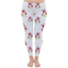 Cute Floral Drawing Motif Pattern Classic Winter Leggings by dflcprintsclothing