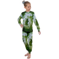 Green Closing Queen Annes Lace Kids  Long Sleeve Set  by okhismakingart