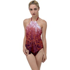 Red Goldenrod Go With The Flow One Piece Swimsuit by okhismakingart