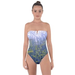 Blue Goldenrod Tie Back One Piece Swimsuit by okhismakingart