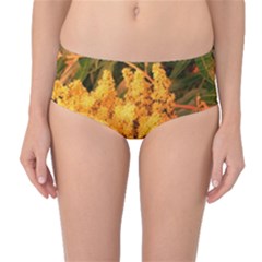 Yellow Sideways Sumac Mid-waist Bikini Bottoms by okhismakingart