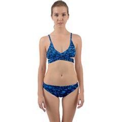 Blue Queen Anne s Lace Hillside Wrap Around Bikini Set by okhismakingart