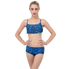 Blue Queen Anne s Lace Hillside Layered Top Bikini Set by okhismakingart