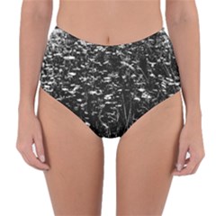 High Contrast Black And White Queen Anne s Lace Hillside Reversible High-waist Bikini Bottoms by okhismakingart