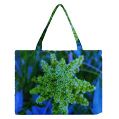 Lime Green Sumac Bloom Zipper Medium Tote Bag by okhismakingart