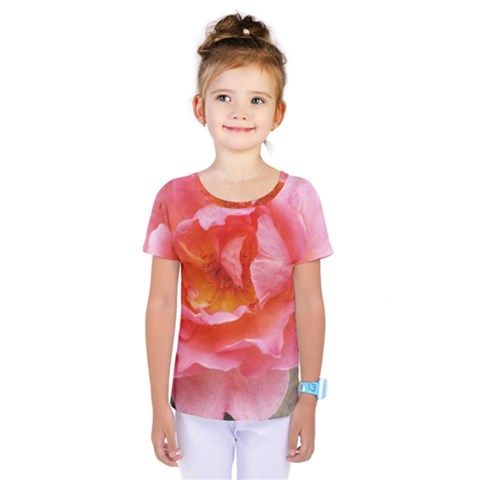 Pink Rose Kids  One Piece Tee by okhismakingart