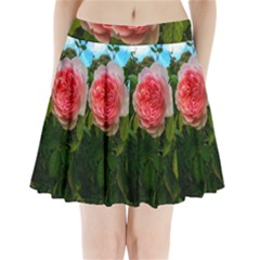 Complex Pink Rose Pleated Mini Skirt by okhismakingart