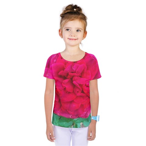 Folded Red Rose Kids  One Piece Tee by okhismakingart