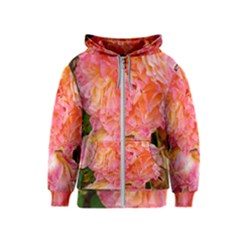 Folded Pink And Orange Rose Kids  Zipper Hoodie by okhismakingart