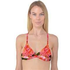 Folded Pink And Orange Rose Reversible Tri Bikini Top by okhismakingart