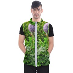 Purple Spherical Flower Men s Puffer Vest