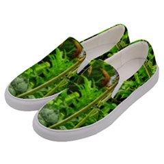 Purple Spherical Flower Men s Canvas Slip Ons by okhismakingart