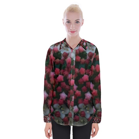 Floral Stars Womens Long Sleeve Shirt by okhismakingart