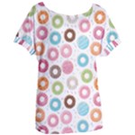 Donut pattern with funny candies Women s Oversized Tee