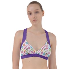 Donut Pattern With Funny Candies Sweetheart Sports Bra by genx